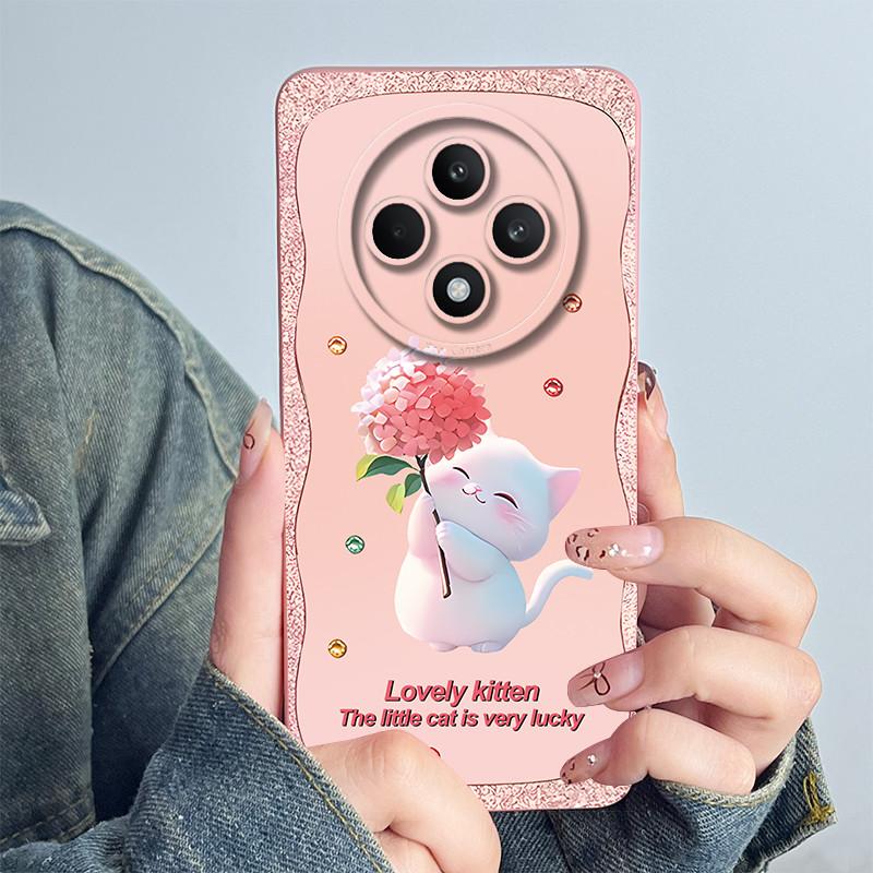 For OPPO Reno 12 F 4G Capa Reno12 FS Reno12 F 5G Phone Case Reno12F CPH2637 CPH2687 Back Cover Flower Painted Printed Soft Funda