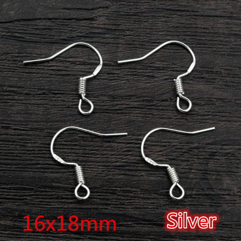 50pcs 2-Styles 925 Sterling Silver Plated Gold Rhodium Earrings Hooks Findings for DIY Earring Jewelry Making Accessories 