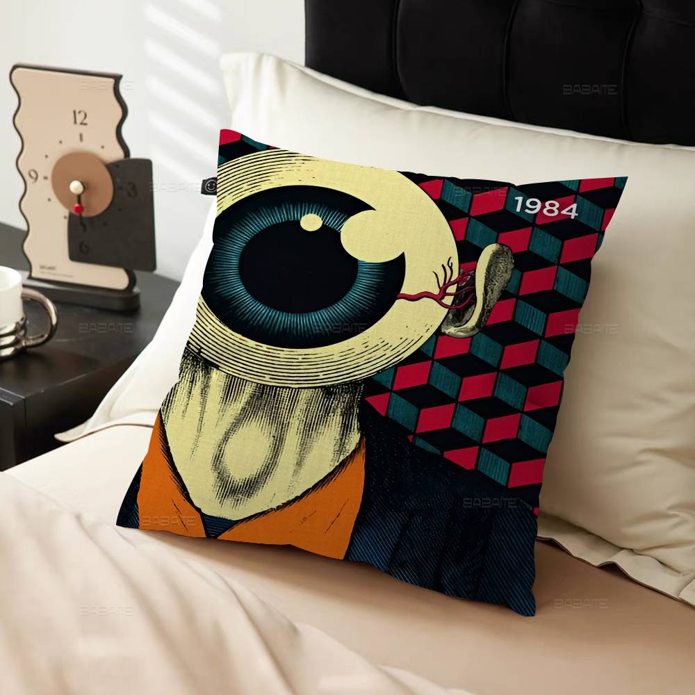 1984 George Orwell Stitch Lucky Dragon Pillow Cover Sofa Cushion Cover Home Room Decoration Children Gift