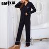 GMXIA Pajamas Women's Homewear Spring and Autumn Cardigan Long-sleeved Set Can Be Worn Outside
