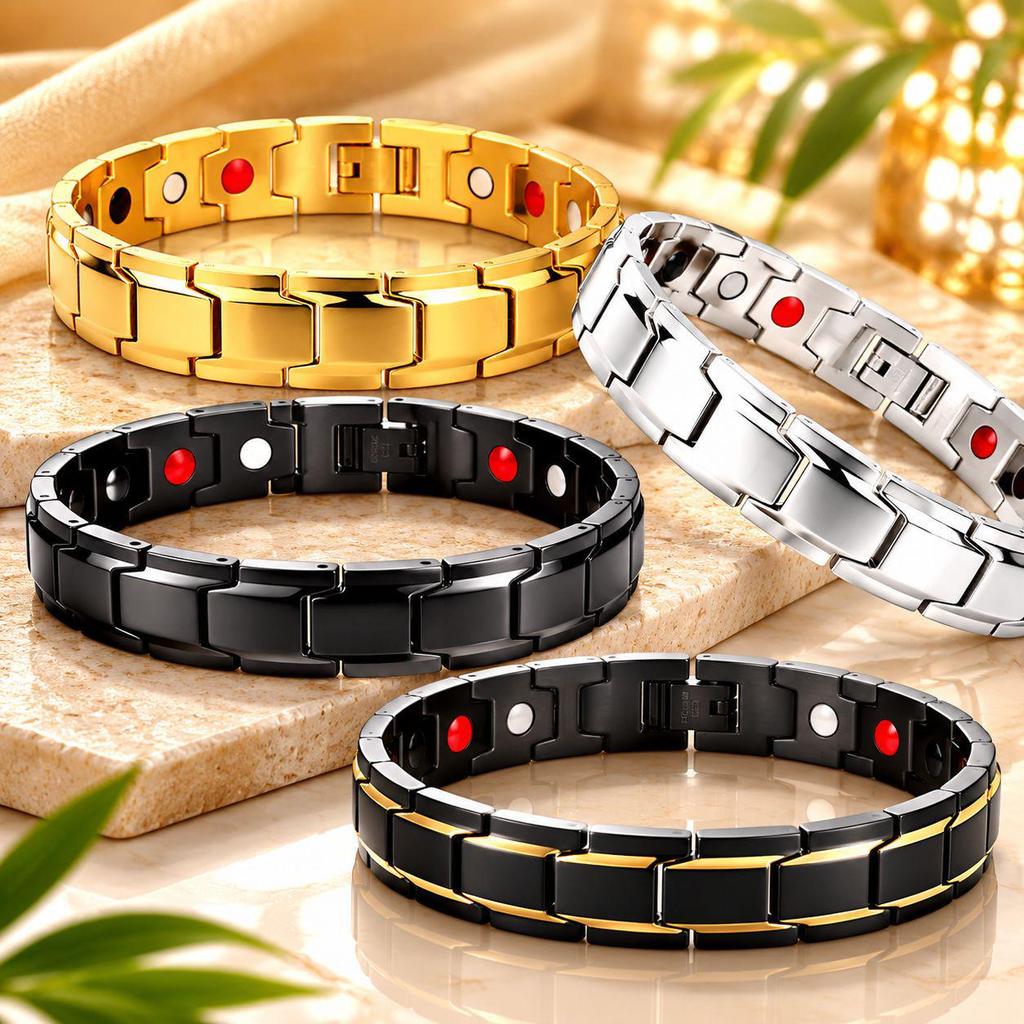 Temu Detachable Magnetic Bracelet: European & American Style Men's Couple Hot-Selling Fashion Jewelry.