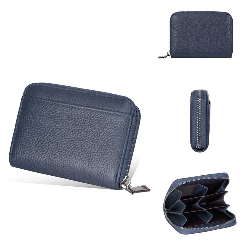 Baellerry Women Fashion Zipper Purse Anti RFID Theft Card Holder Genuine Leather Coin Purses Wallets