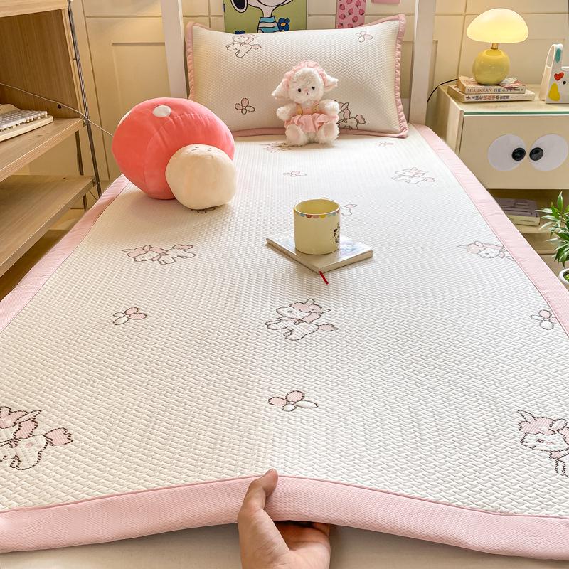 Ice Silk Cooling Mat Set - Jacquard, Machine Washable, Foldable, 3-Piece for Summer