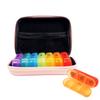 21 Compartments Pill Organizer Moisture-Proof Pill Box for 7 Days a Week Leather Bag Storage Box Vitamin Medicine Fish Oil