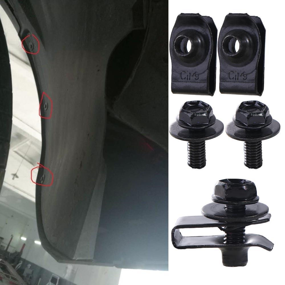 5/10 ks M6 Šrouby karoserie auta 6MM Šrouby krytu proti stříkající vodě Klipy s U-matkou do auta Kryt pod motor