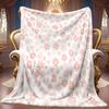 A 2D Pink Floral-themed Flannel Blanket with Soft High-definition Digital Printing, a Cooling Blanket Suitable for All Seasons! Soft and Breathable 10