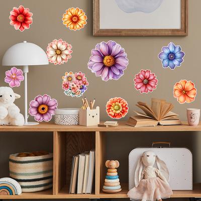 Bright Colourful Small Flowers Bedroom Living Room Wardrobe Home Background Beautification Decoration Stickers