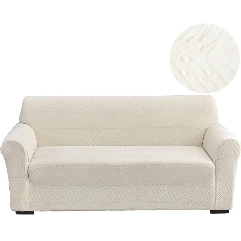 Water Repellent Woven Fabric Jacquard Sofa Protectors 1/2/3/4 Seats For Den Thickened Flexible L Shaped Sofa Furniture Cover Protector Removable