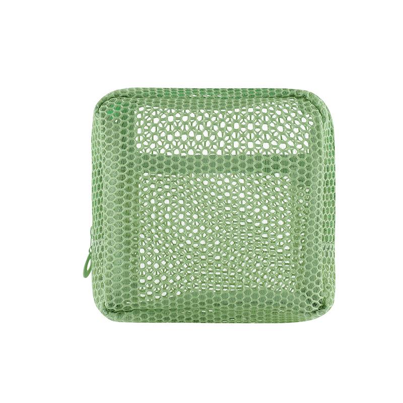 Dopamine Color Mesh Tofu Makeup Bag: Compact Lipstick & Sanitary Pad Storage