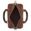 Coach Rowan 17 Logo Dorato Texture Scamosciata Pelle di Mucca Borsa da Viaggio Boston Duffel Piccola da Donna Vintage Marrone
