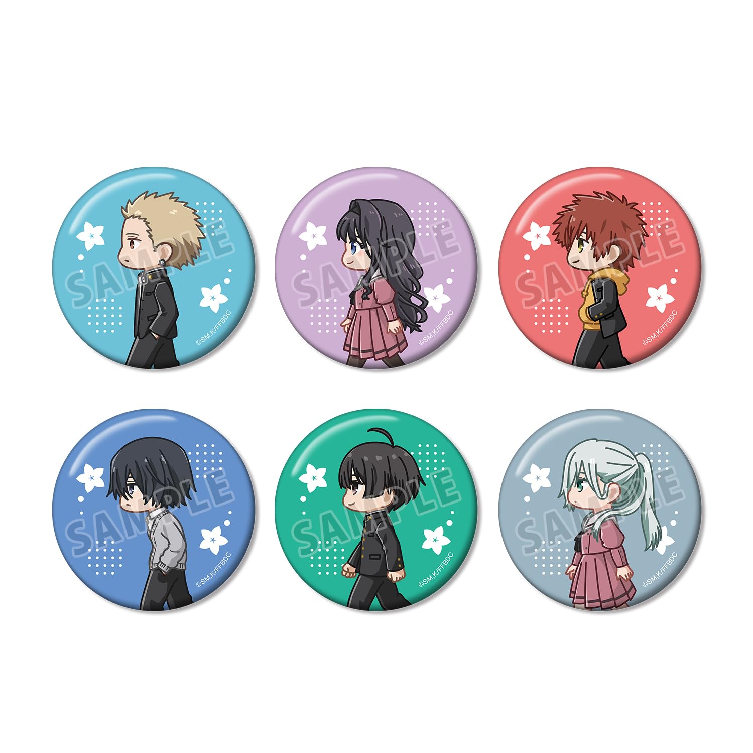 TV Anime Fragrant Flowers Bloom Bravely Trading Chibi Toko Can Badge Box of 6