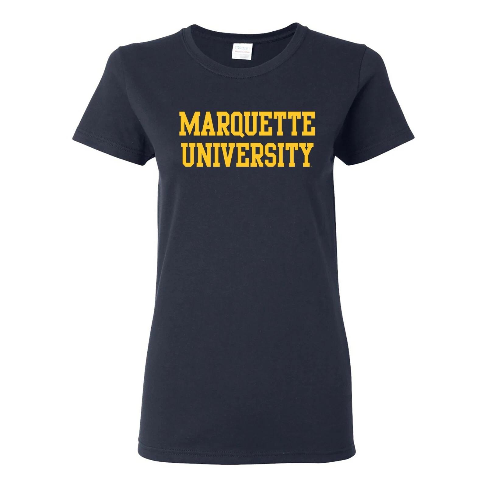 Marquette Golden Eagles Basic Block Womens T-Shirt - Navy L