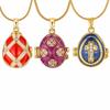 Vintage Enamel Colorful Easter Egg Pendant Necklace Eggshell Locket Openable Charm Necklace Fashion Jewelry Party Gift for Women