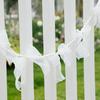 Elegant White Organza Ribbon and Pearl Garland, Wedding Party Decor, Bridal Shower Hanging Garland with Bows, Home Decor Banner
