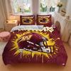 3pcs Washington Commanders Football Helmet Graphic Print Home Decor Bedding Set-Universal Three-Piece Suit for Bedroom, Guest Room, Living R