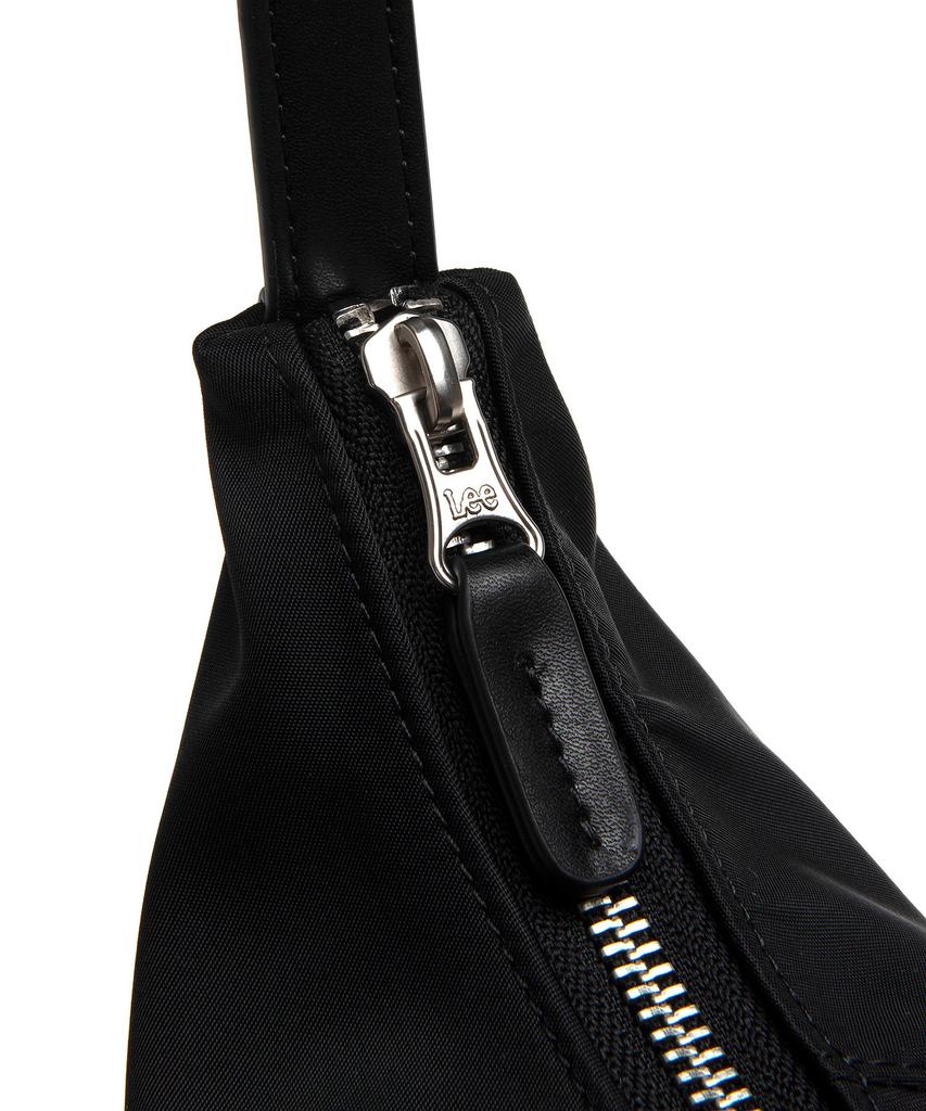 Lee Leather Color Block Nylon Shoulder Bag Black