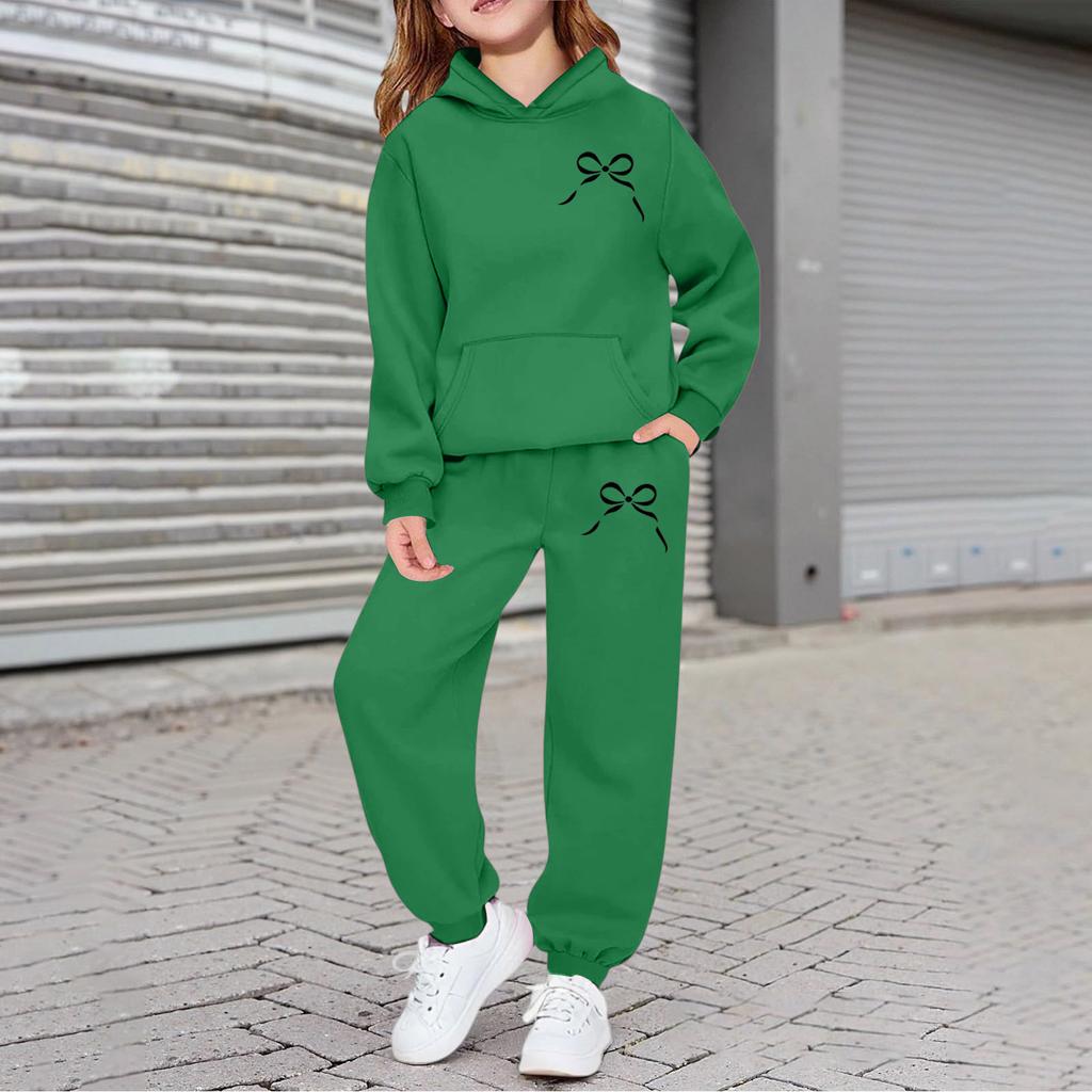 Boys Girls Sweatsuit Clothing Hooded Sweatshirt Jogging Sweatpants Tracksuits Set Fashion Outfit