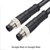Waterproof Double Plug M8 3P 4P 5P 6P 8Pin 1M 2M PUR/PVC Cable Straight/Angle Aviation Male Female Plug Sensor Power Connector