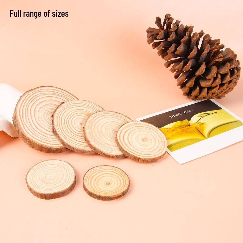 DIY Round Wood Slices for Growth Ring Decoration and Hand-Painted Crafts in Various Sizes