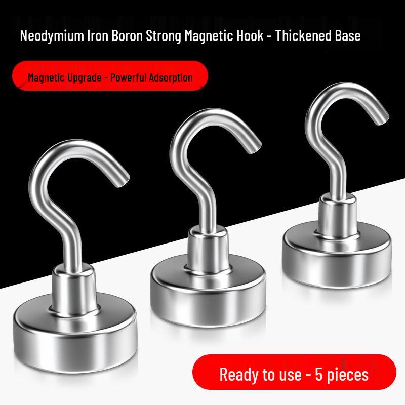 Silné magnetické lepicí háčky, bez vrtání, pro vysoké zatížení, velká velikost pro použití v kuchyni/na lednici.