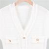 Gentle Wind Fringe Knit Short-sleeved Dress Women's Plus Size V-neck Pure Colour Temperament Mid-length Dress