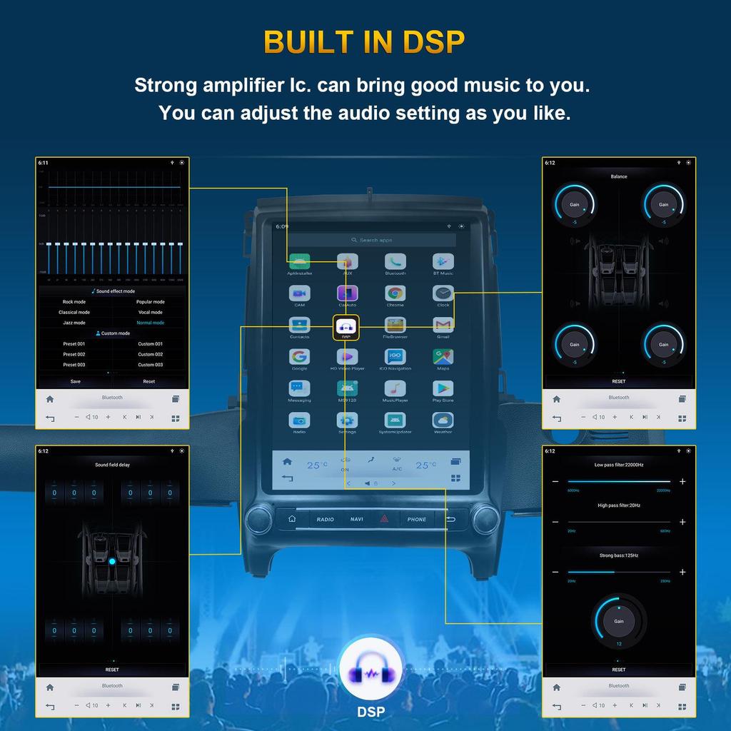 Taurus 13.3" In-Car Android Navigation & Bluetooth Radio MP5 Player