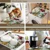 1Pcs Rubber Drying Mat With Rose Floral For Coffee Shop Restaurant Kitchen Carpet Tableware Durable Diatom Mud Table Mat Pet Mat