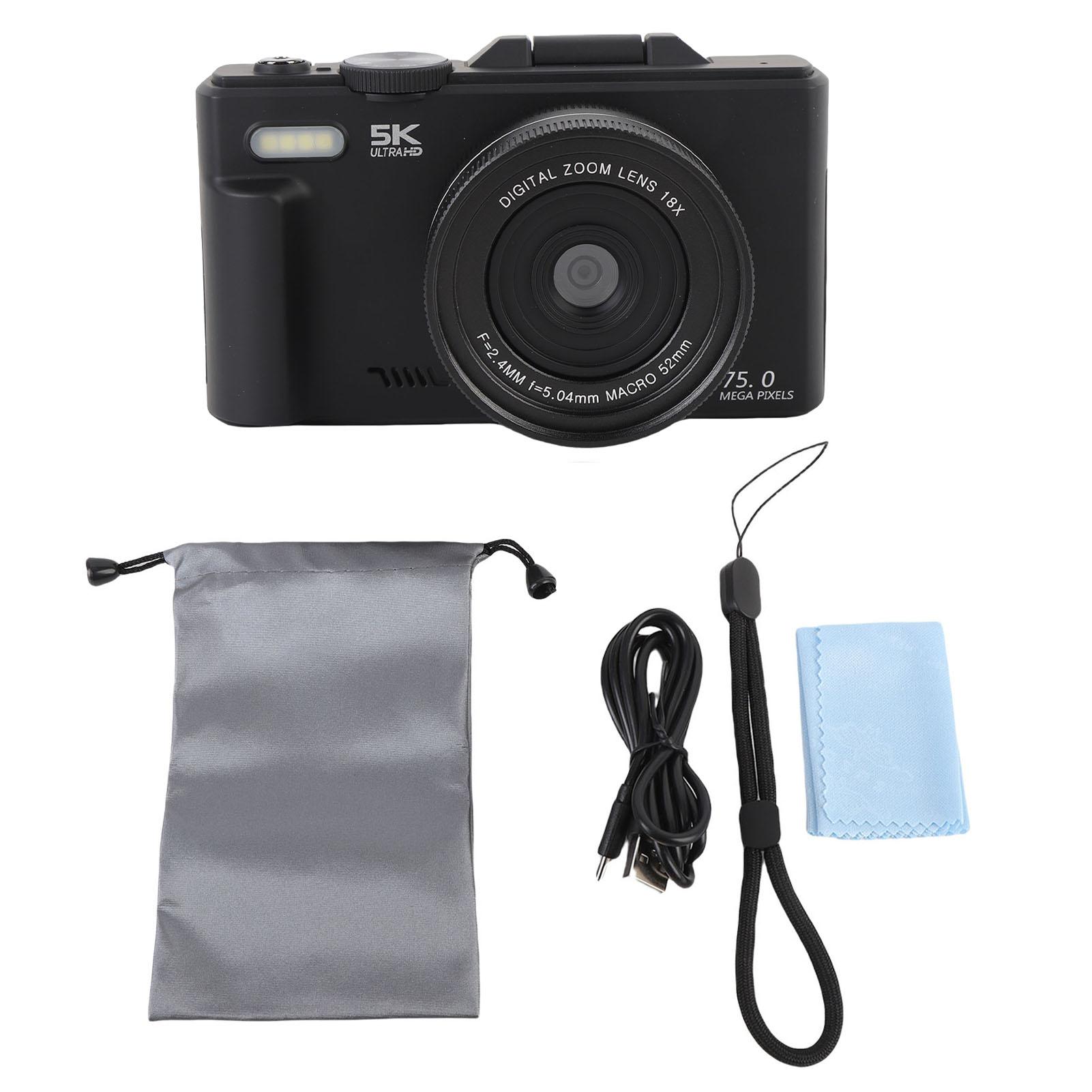 

5K HD WiFi Digital Camera Portable 18XAF Autofocus High Definition 3 Inch Screen 5K Digital Camera for Photography and Video чорний