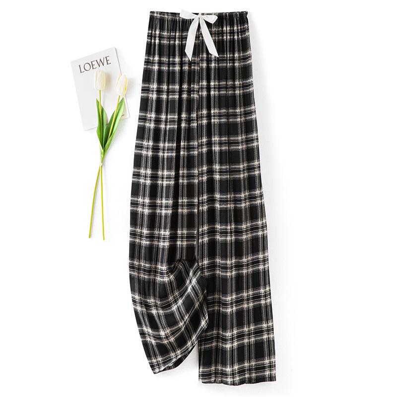 

Женские пижамные брюки широкие из хлопка и шелка: Легкие, дышащие, длиной до девяти точек, подходят для весны, лета, осени или для отдыха дома. One Size