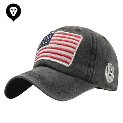 Gewaschene Alte Alphabet Baseballkappe Vielseitige Trendige Herren Damen Flagge Reine Baumwolle Hut