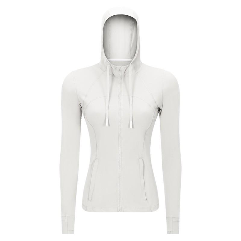 Womens Slim Fit Hooded Sport Jacket Lightweight Stretch Running Yoga Outerwear S2088