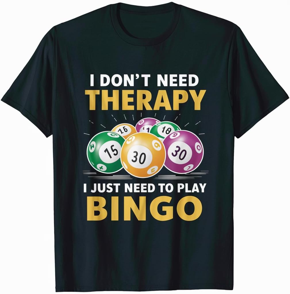 Bingo and Cuddles T-Shirt Funny Graphic Tee for Game Night Comfort Black