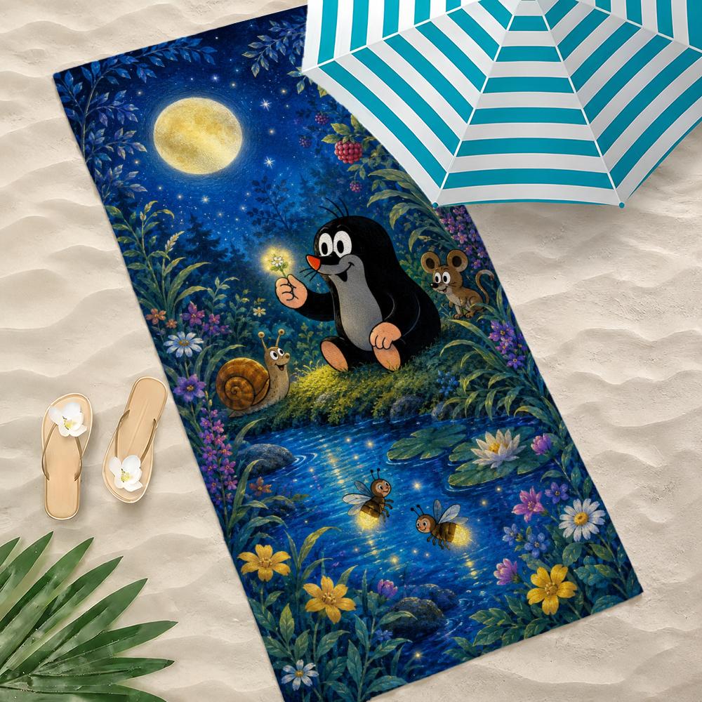 Cartoon T-The Little Mole Towel Towel Beach Towel, Quick Drying Absorbent Bath Towel for Swim,Gym,Camping,Outdoor Hot