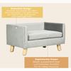 Dog Sofa Dog Bed Dog Couch Made of Velvet with Backrest, Wooden Legs, Cushion, Cat Sofa with Soft Padding, for Small Dogs 64 x 45 x 36 cm Dark Grey