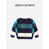 French Arielle De Pinto Boys' Denim Jacket Autumn New Fashion Color-Blocked Cardigan Sweater Top