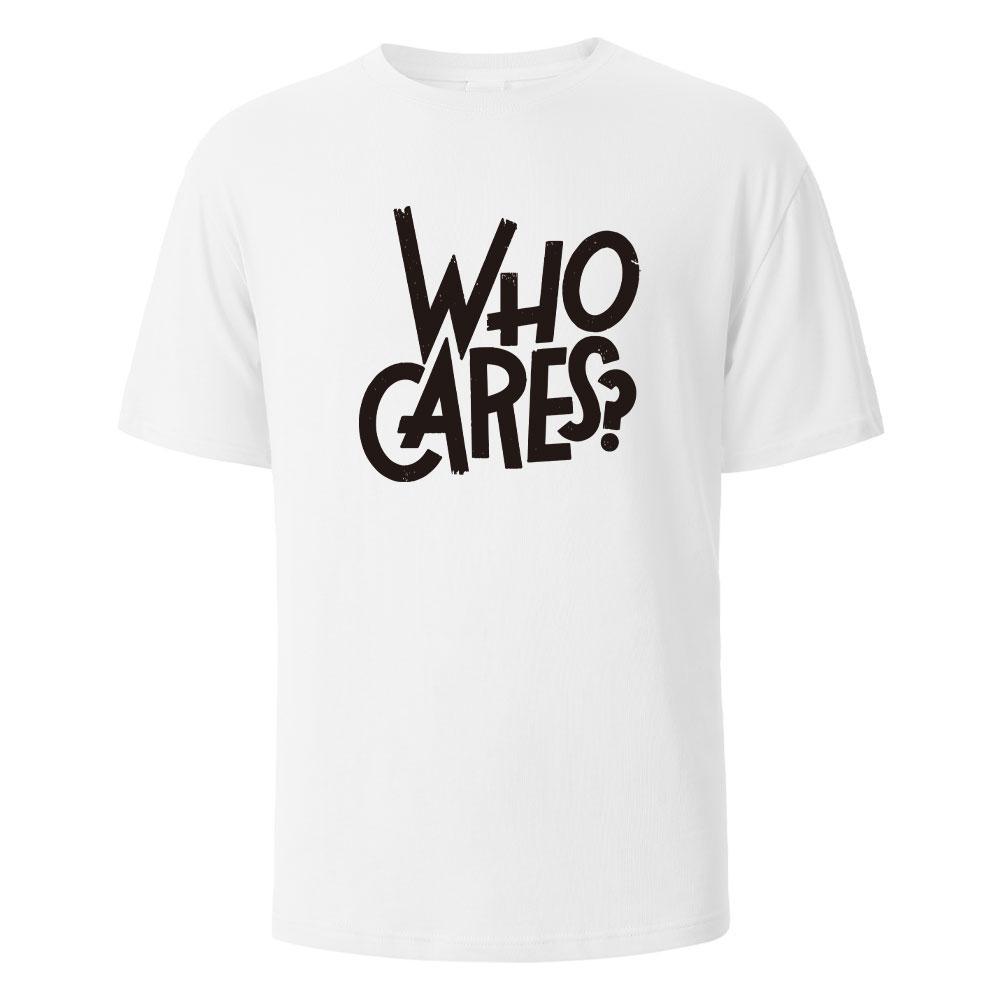 

Who Cares Print TShirt Summer Tees For Men Women 100 Cotton Oneck Oversize Casual Short sleeved Tops S
