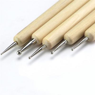 5-teiliges Holz- und Edelstahl-Kugelnadel-Set aus Polymer-Ton und Keramik-Bildhauerwerkzeugen