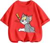 Youth Street Trend Tom And Jerry Tee Summer Soft Casual Round Neck Short Sleeve Children Clothing