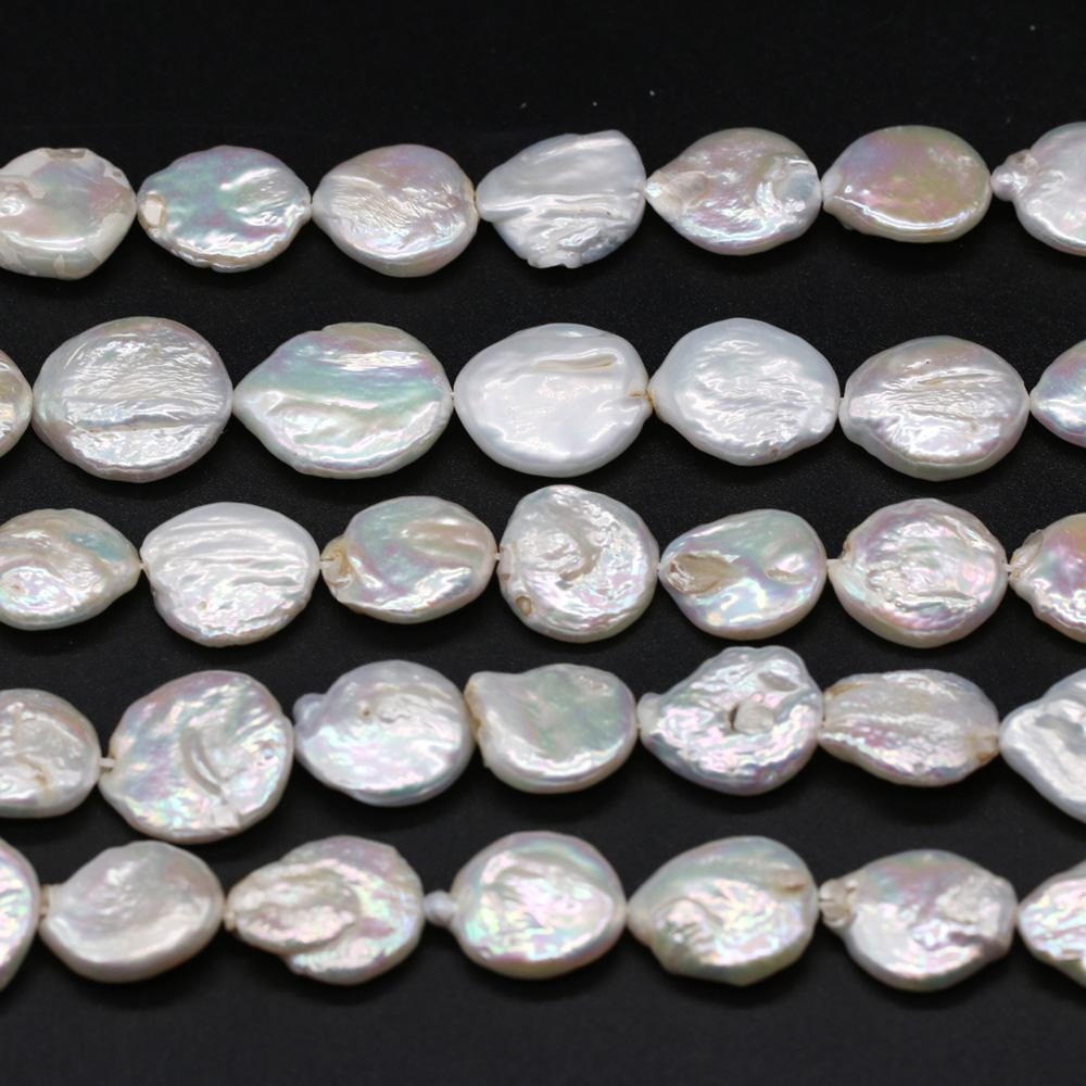 1String, Baroque Shape Pearls, White Natural Freshwater Pearl Beads, 16-17 Mm, for DIY Necklace Bracelet Accessories, Jewelry Making, 36cm