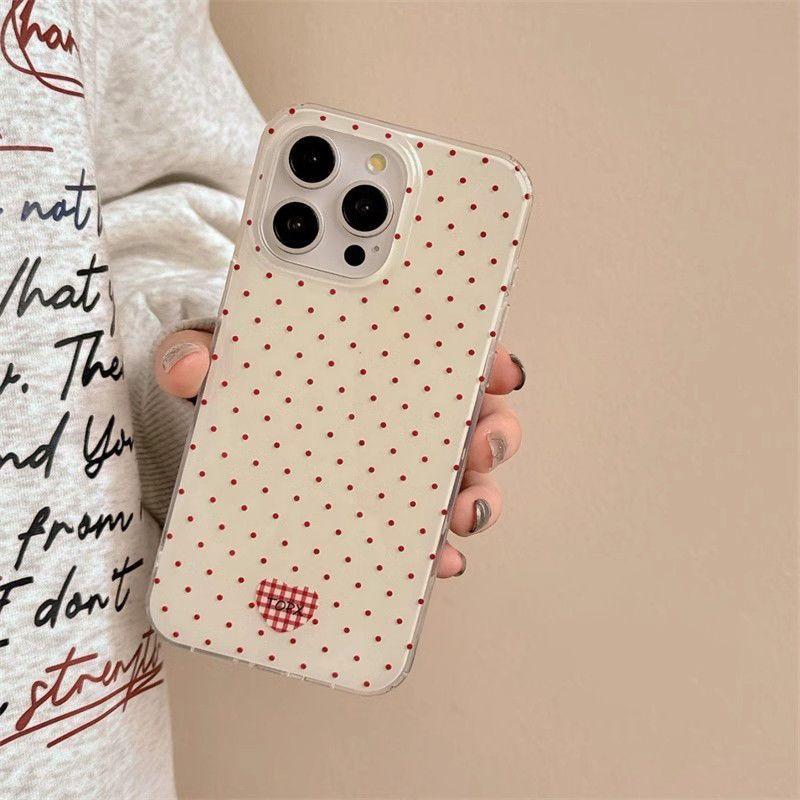 Single Layer Grid Love Wave Point for IPhone 16 Pomax for Apple 15pr Phone Case 14 New Model 13 Cartoon 12