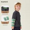 MQDMINI Boys' 3D Dinosaur Pocket Faux Two-Piece Long-Sleeve T-Shirt