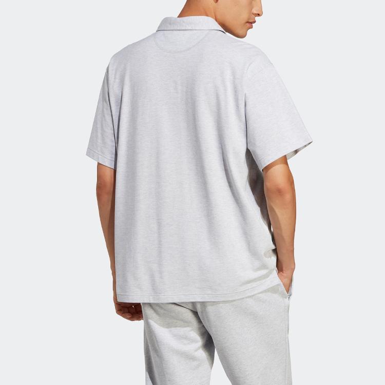 Adidas Originals Essentials Polo Shirt With Solid Color Logo Men Tops Light-Hemp-Gray IC5120