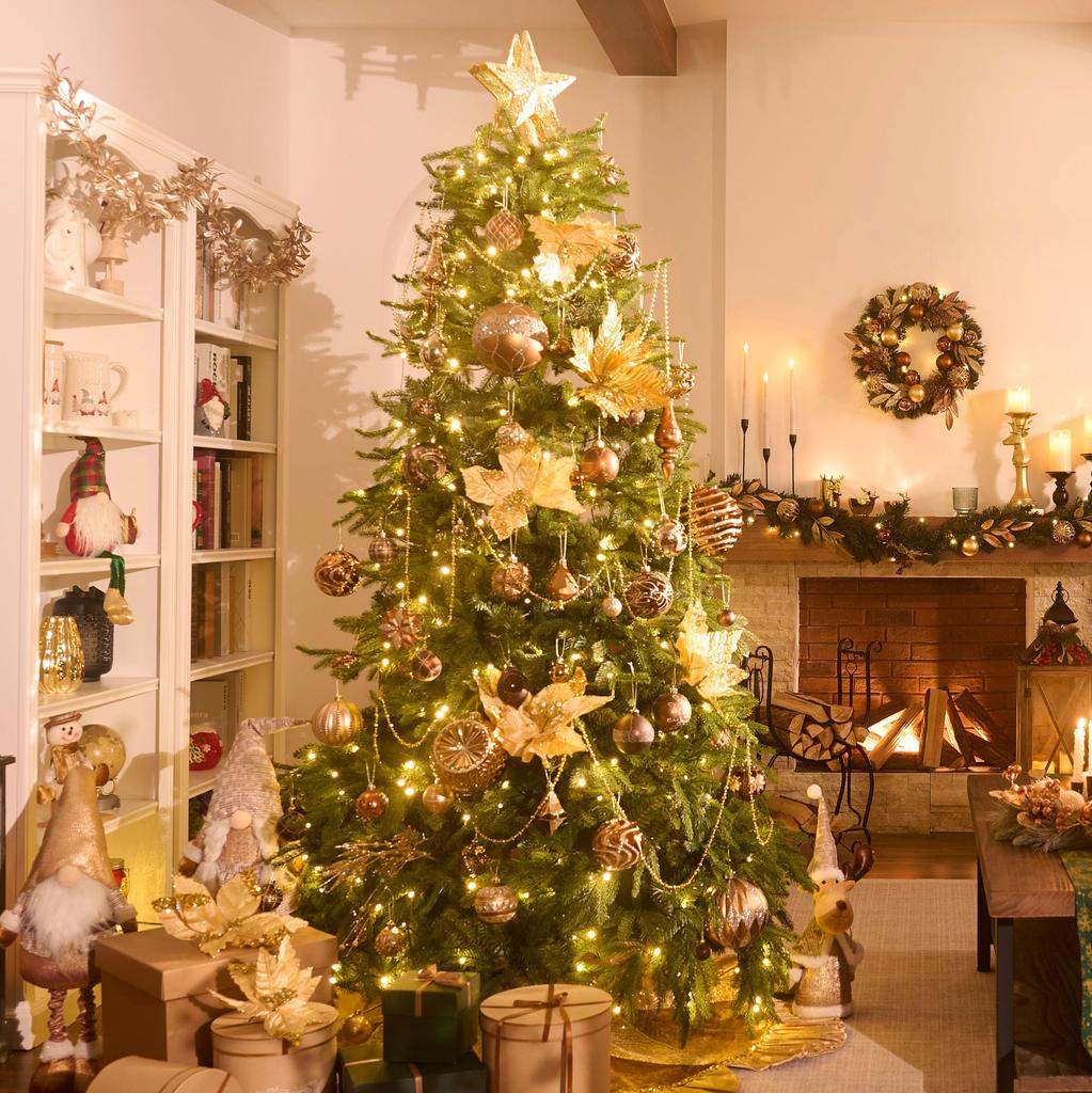Valery Madelyn Christmas ball gorgeous set of 40 in gold and Perfect for Christmas tree Stylish and gorgeous in and Nordic-style ornaments, copper.