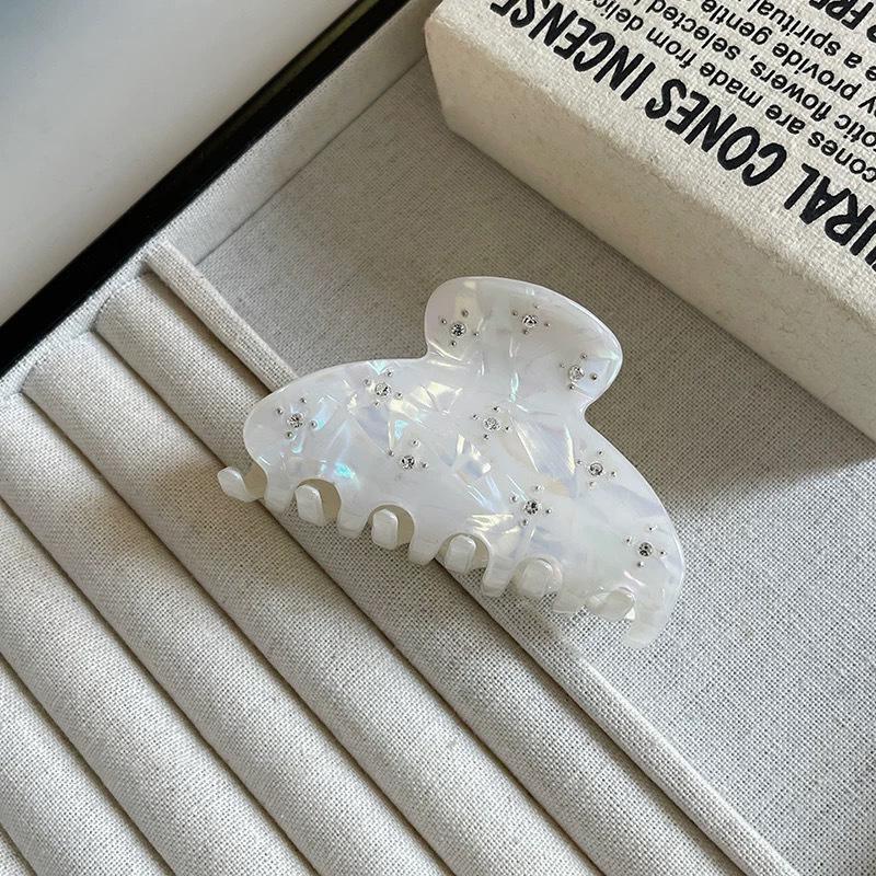 Korean-Style Milky Yellow Ombre Polka Dot Sunflower Claw Hair Clip
