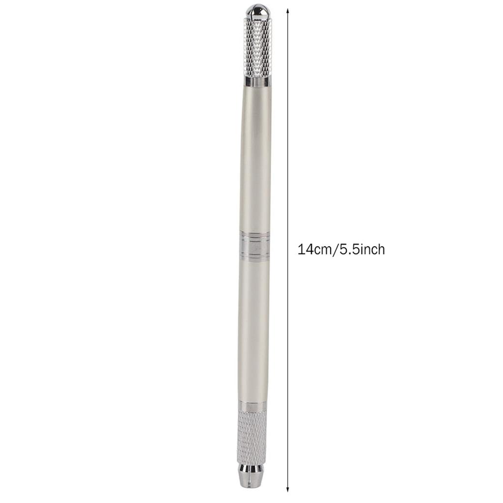 Double End Manual Permanent Microblading Eyebrow Tattoo Pen   2pcs 14Pins   2pcs Round Needles