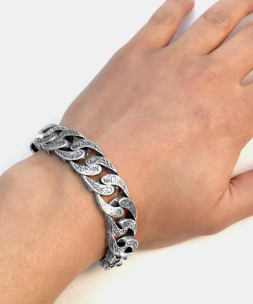 Sheen666 No Things No Glory Silver Bracelet