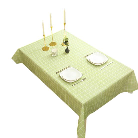 Rectangular Tablecloth Plastic Plaid Tablecloth Waterproof Stain-Resistant Table S