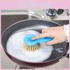Nonstick Pan Brush Abs Plastic Stainless Steel Cleaning Tool For Kitchen Use