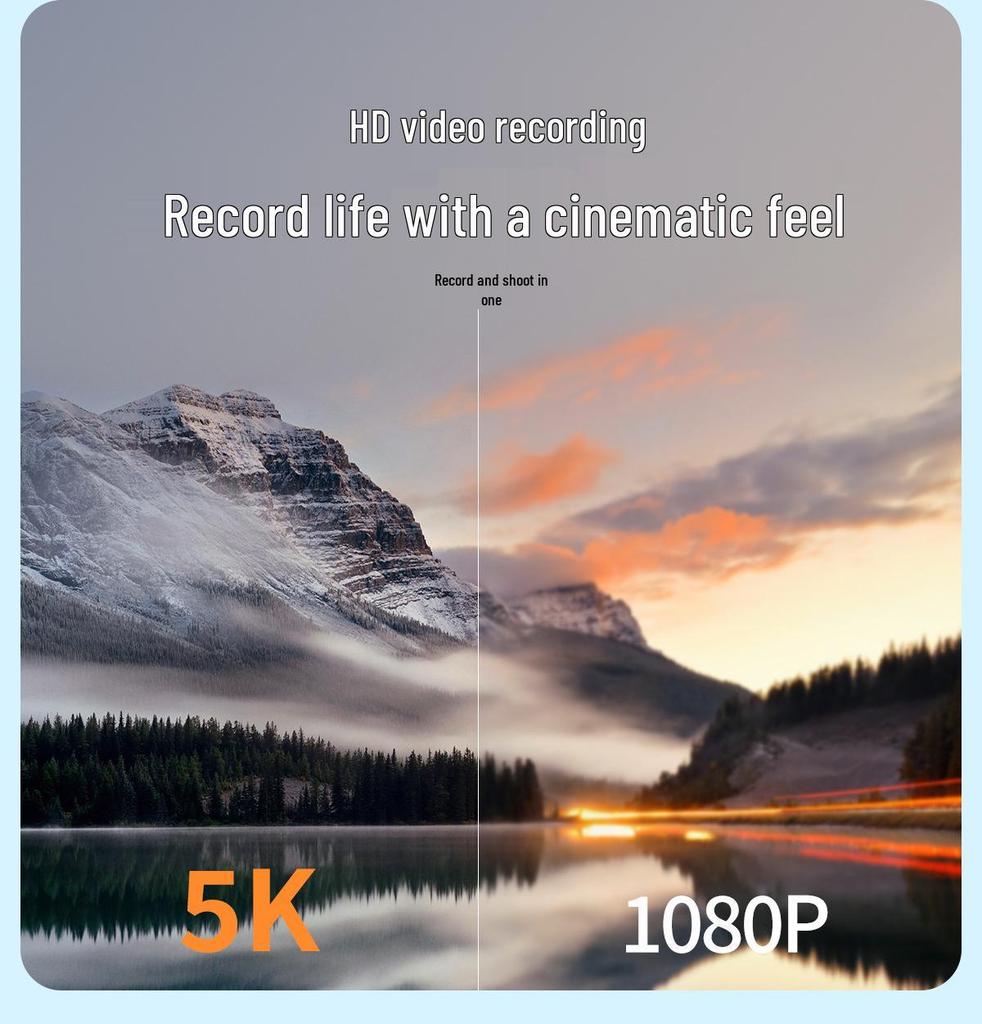 Retro 5K HD Flip Screen Mirrorless Camera for Outdoor Shots and Student Selfies