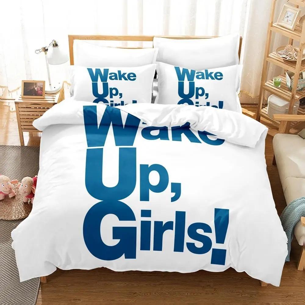 3D Print Anime Kawaii Wake Up, Girls! Bedding Set Single Twin Full Queen King Size Bed Set Adult Kid Bedroom Duvet Cover Sets